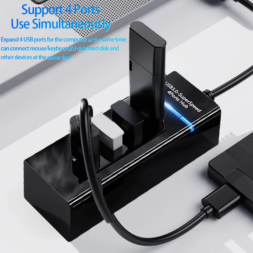 USB C 허브 고속 멀티 USB 2.0 분배기, C 타입 TYPE-C USB 확장기 전원 어댑터, PC 컴퓨터 사무용품, 4 포트