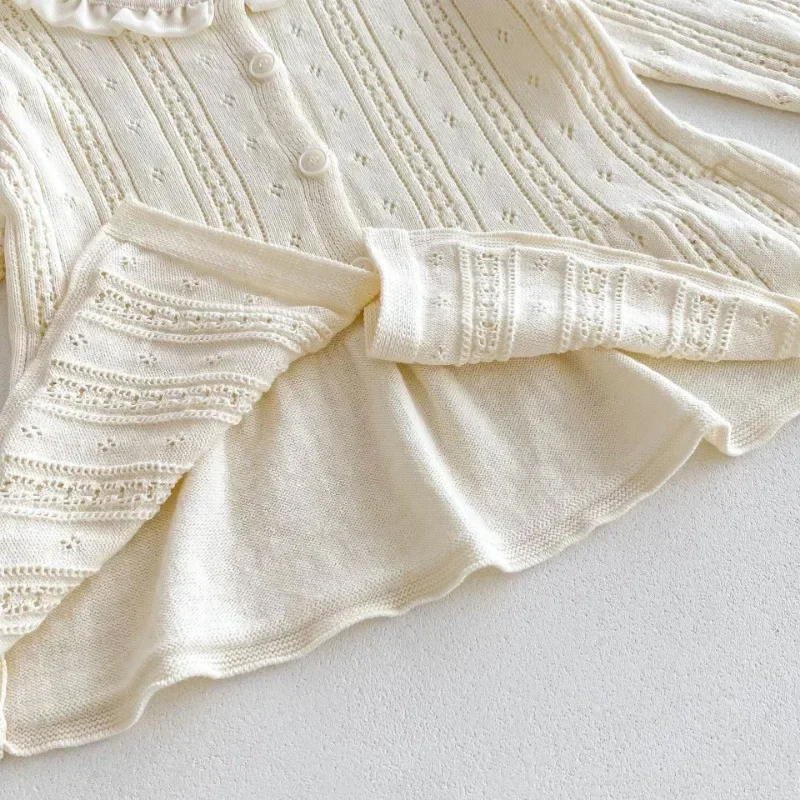 용수철 여름 여아 캐주얼 자외선 차단 탑 의류, 다용도 레이스 가디건, 어린이 여름 재킷, 자외선 차단 코트, 0-3 세