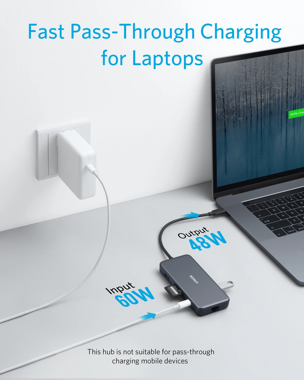 Anker USB C  , PowerExpand + 7-in-1 USB , 4K USB C-HDMI 60W  , 1Gbps ̴ PC ׼