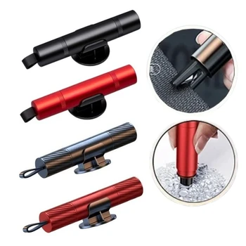 2-in-1 Car Safety Hammer Emergency Window Breaker Seat Belt Cutter Escape Rescue Tool Compact Glass Shatter Device Car Accessory