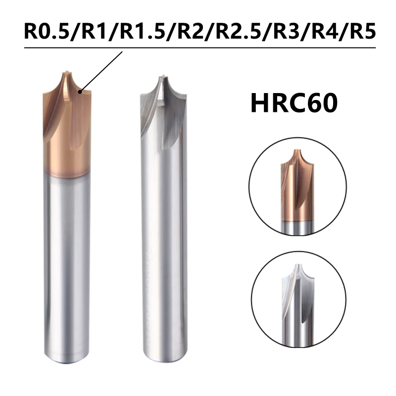

Внутренняя угловая фреза HRC60, твердосплавная фреза для снятия фаски, R0.5/R1/R1.5/R2/R2.5/R3/R4/R5, инструмент с ЧПУ для стали и алюминия