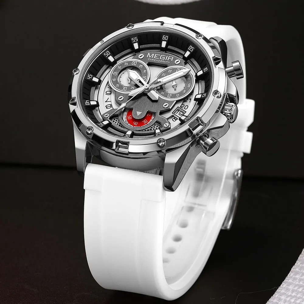 MEGIR Fashion Personalized Quartz Sports Chronograph Luminous Waterproof Men's Watch