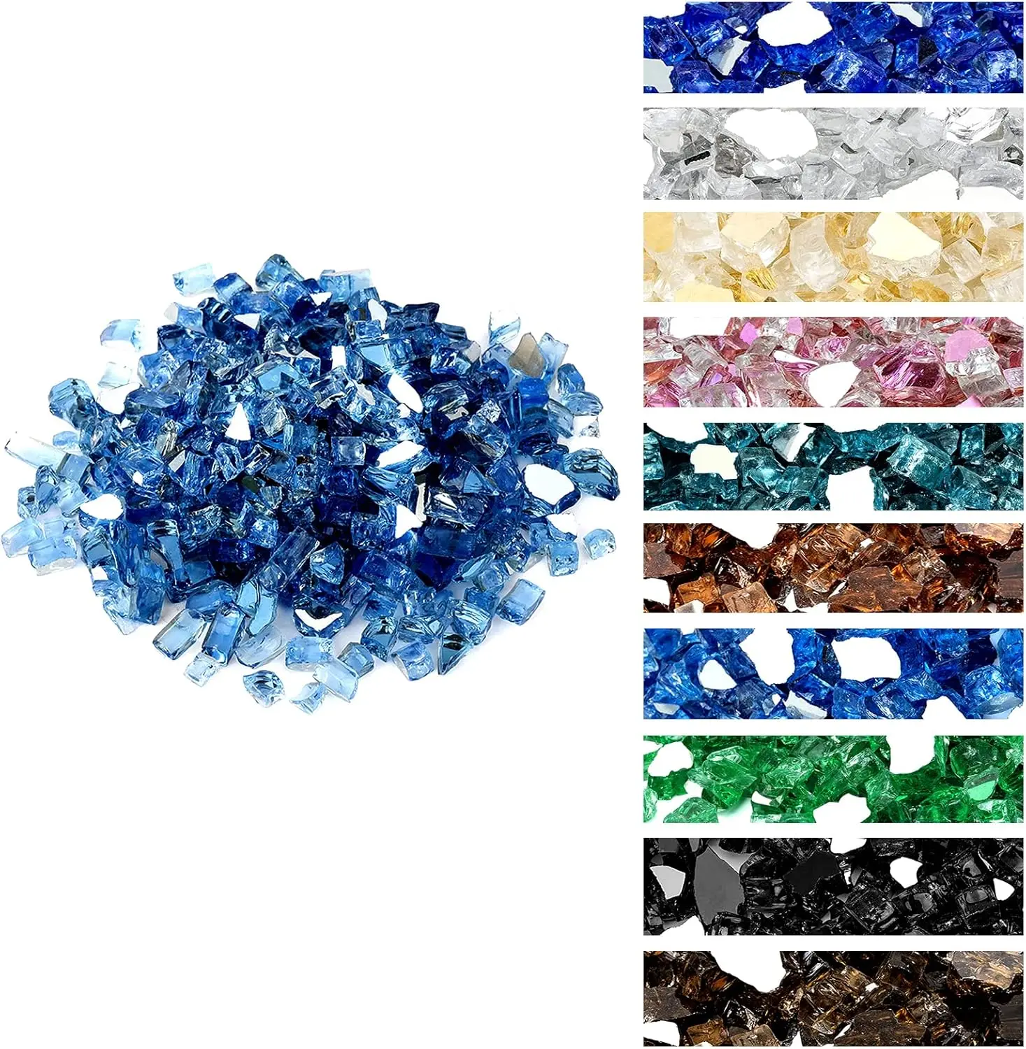 1/4 Inch Reflective Fire Glass Rocks 1