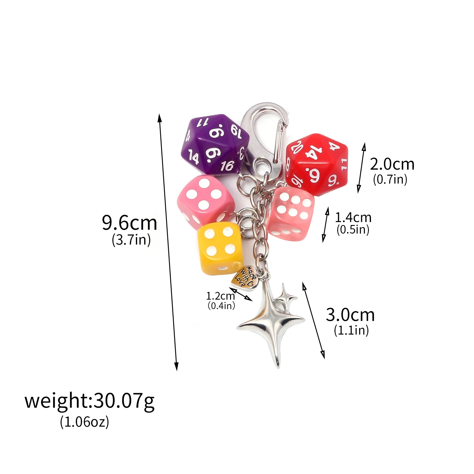 Hiphop Black Dice Billard Schlüsselanhänger Y2K Black Dice Nr. 8er Starburst-Anhänger, Taschenanhänger, Behänge, Punk, cooles Ornament-Zubehör – Detail 8
