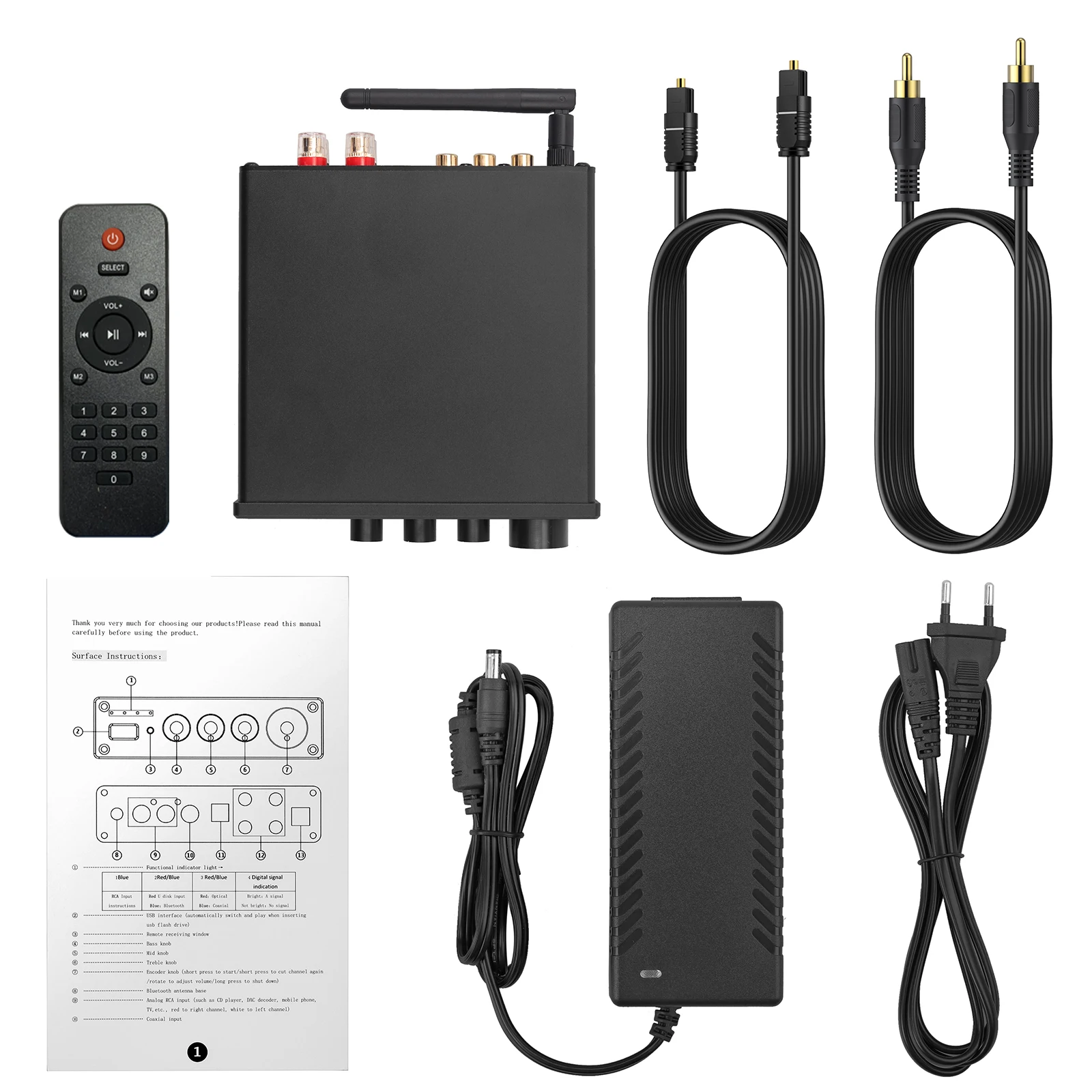 PROZOR 192kHz DAC ׷   TPA3221 USB In BT HiFi  Ŀ ̽ Ʈ Ʈ 100W нú Ŀ 