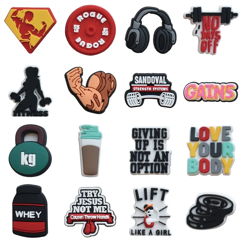 

1pcs Pins for Crocs Charms Shoes Accessories Fitness Sport Decoration Jeans Women Sandals Buckle Kids Favors Men Badges