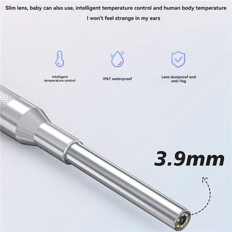 ABGI-2X Cucchiaio per orecchie digitale con luce visibile, fotocamera per orecchie otoscopio, detergente per orecchie intelligente - immagine 6