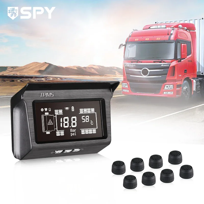 

SPY car tmps tyre pressure m0ing systems in changge tpms system 8 wheels universal for 6 wheel truck