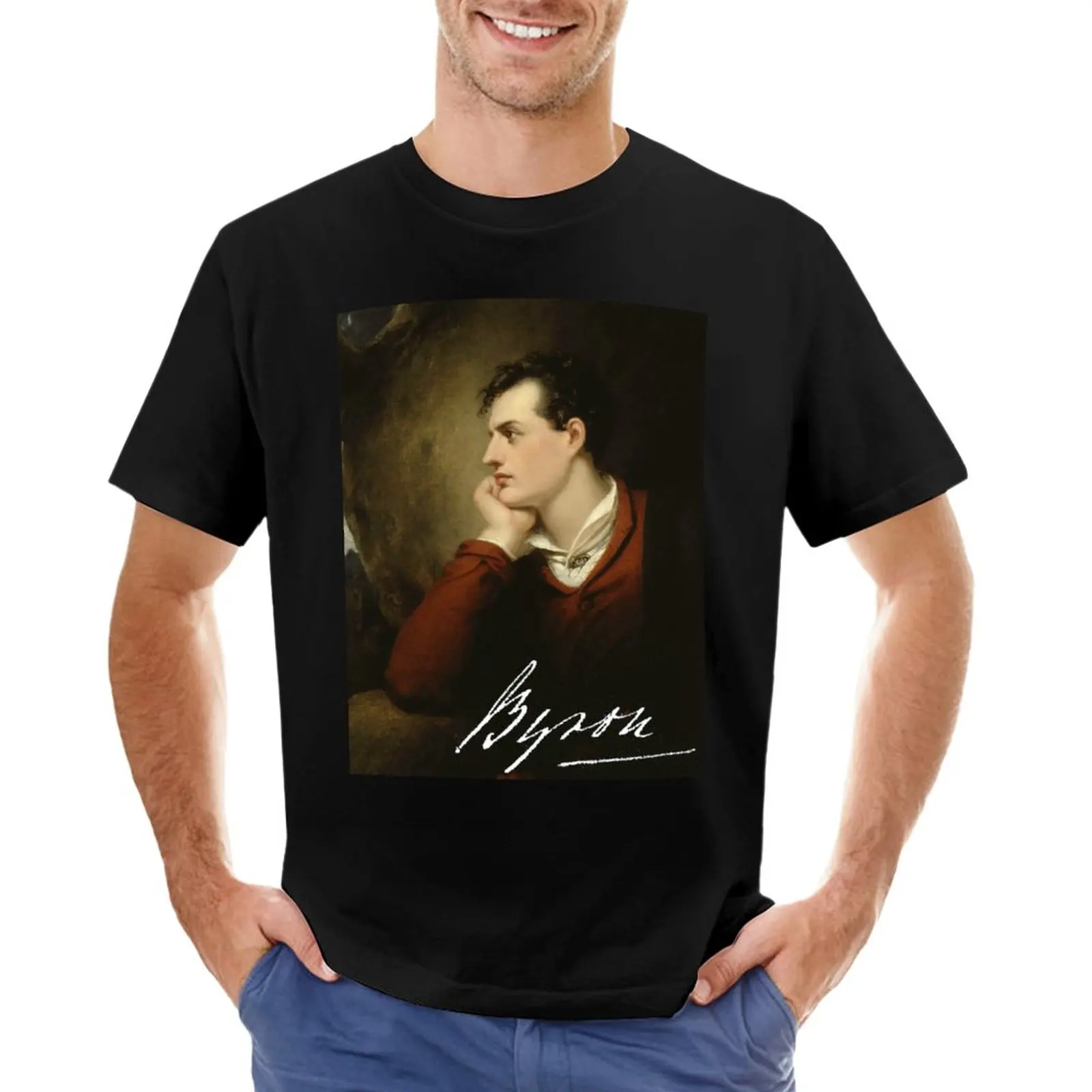 

Lord Byron - Romantic poet T-Shirt summer tops hippie clothes boys whites Blouse mens t shirt graphic