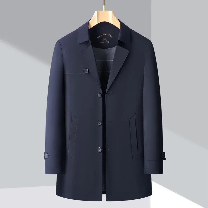 Autumn Men Trench Coat Casual Fashion Business British Girdling Jacket Trend Versatile Slim Male Suit Windbreaker Streetwear New