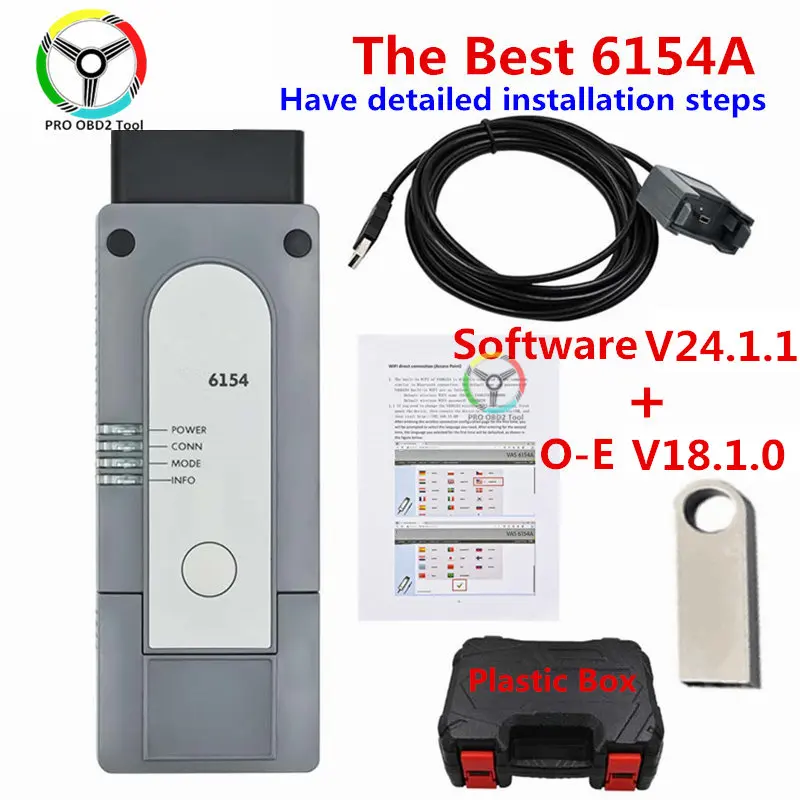 Melhor 6154A OS24.1.1 Suporte CAN FD DoIP Capa de driver original Função completa como scanner de diagnóstico de carro 5054a OBD2