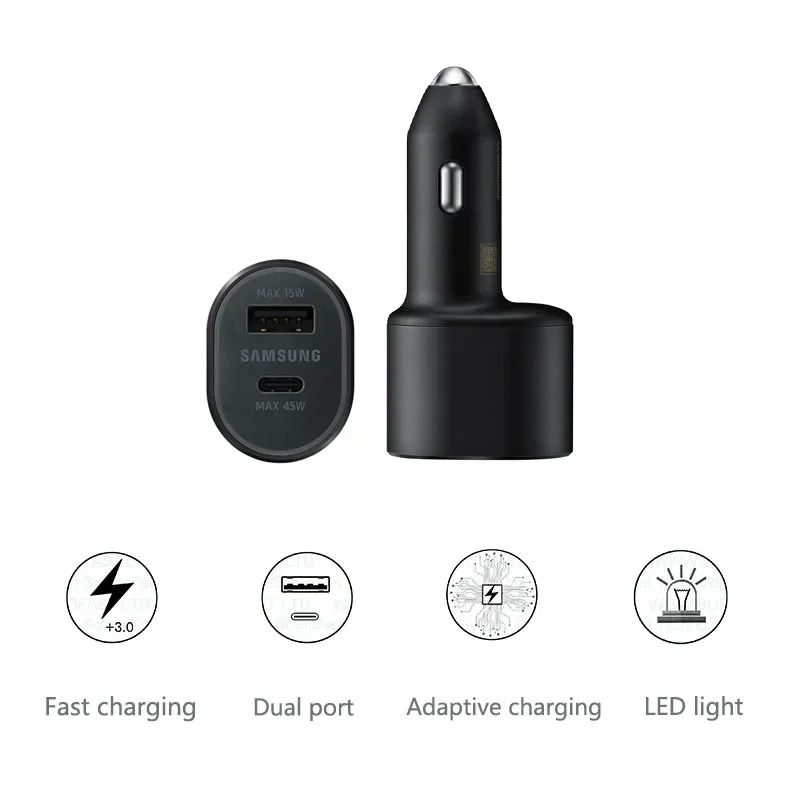 Samsung Pd Car Phone Charger 45w 15w Usb Type C Auto Cargador Samsung Galaxi S25 Ultra S24 Plus S23 Note 20 A16 A06 A56 A36 M06 phone charger,car charger,car phone charger