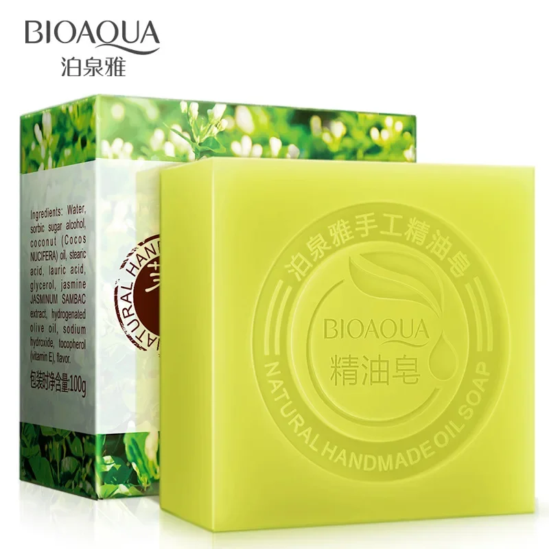 BIOAQUA Natural Organic Herbal Essential Oil Soap Whitening Handmade Soap Skin Remove Acne Deep Cleansing Face Hair Care Bath
