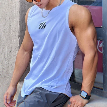 2024 newest Summer Gym Vest High Quality mesh Shirt Sleeveless T-shirts Men Tank Tops basketball running Fitness Sports Vest men 1
