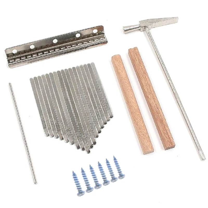 

Kalimba 17 Keys DIY Keys Bridge Kit With Tuning Hammer Screws Accessories Set For DIY Mbira 21 Note Thumb Piano Repairing Parts