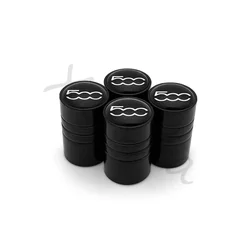 Set of 4 Aluminum Alloy Airtight Wheel Tire Valve Caps - Sleek Car Styling Accessories (B Black)
