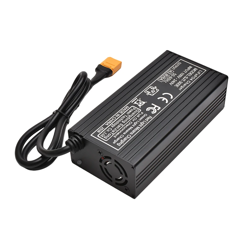 12S 43.8V 5A 8A 리튬인산철 배터리 충전기 (12S 36V 38.4V 리튬인산철 배터리 팩용) 저소음 냉각 팬 장착