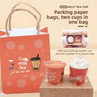 Mini tasse de thé au lait DIY, ensemble de jouets d'emballage, jeu à main à tout moment, série de jouets de décompression 4