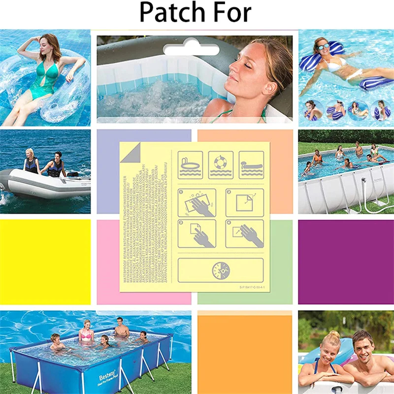 10pcs Swimming Pool PVC Repair Patch Waterproof Swimming Ring Repair Kit Inflatable Boat Repair Patch Swimming Pool Accessory 4