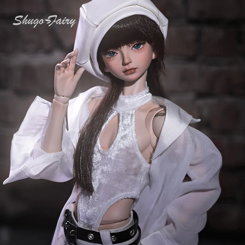 

Senlwin Bjd Doll 1/4 Bubo Modern Fashion Hip-hop Style White Slouchy Comfy Rope Pants Beret Ball Jointed Dolls Shugafairy