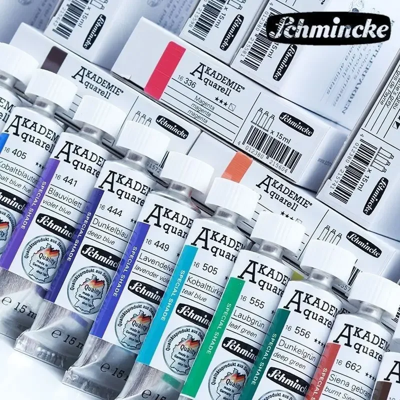 Germany Schmincke-KADEMIE Academy Grade 15ml/0.5 Fl Oz Tubes Extra Fine Watercolor Paint Art Painting Artists Drawing Supplies watercolor paint,watercolor pigment