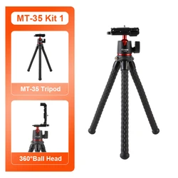 COMAN MT - 35 Versatile Flexible Tripod with Hidden Phone Mount and Cold Shoe for Cameras and Smartphones (MT - 35 Kit 1)