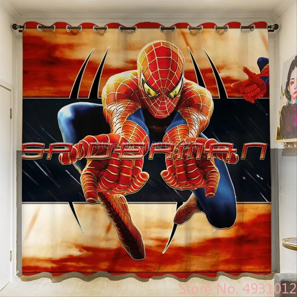 

3D Disney SPIDERMAN Curtain for Kids Room Blackout Curtains for Living Room Kitchen Bedroom Custom Window Drapes Home Decoration
