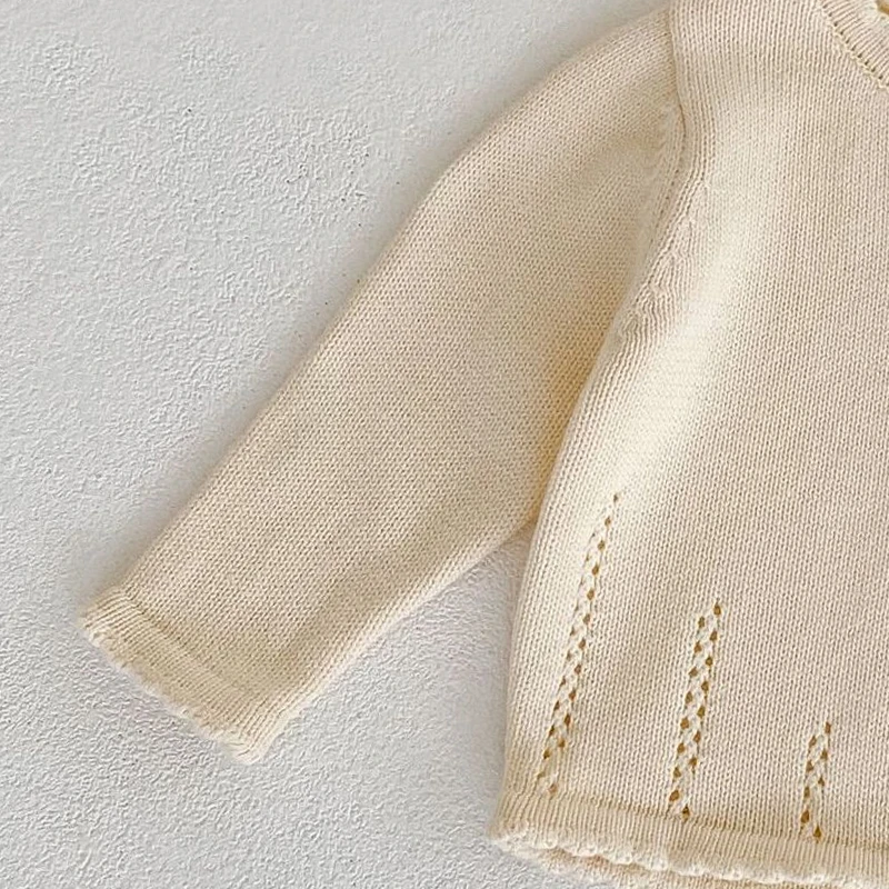 Baby Girls Sweater Autumn baby clothing 0-3 year old baby girl sweet hundred tower cardigan cotton yarn knitted sweater round neck jacket