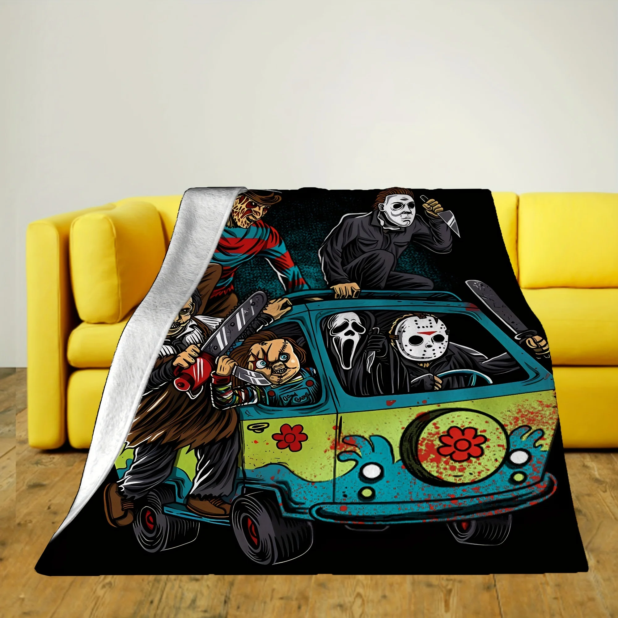 Halloween Blanket, Horror Movie Halloween Blanket - Super Soft and Cozy for Sofa, Bed, Travel and Camping - 1 Piece 5