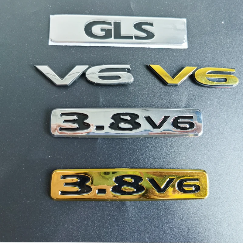 자동차 스티커 로고 1 개, 미쓰비시 파제로 v73 v87 v93 v97 용 3.8 V6 변위 레터 로고