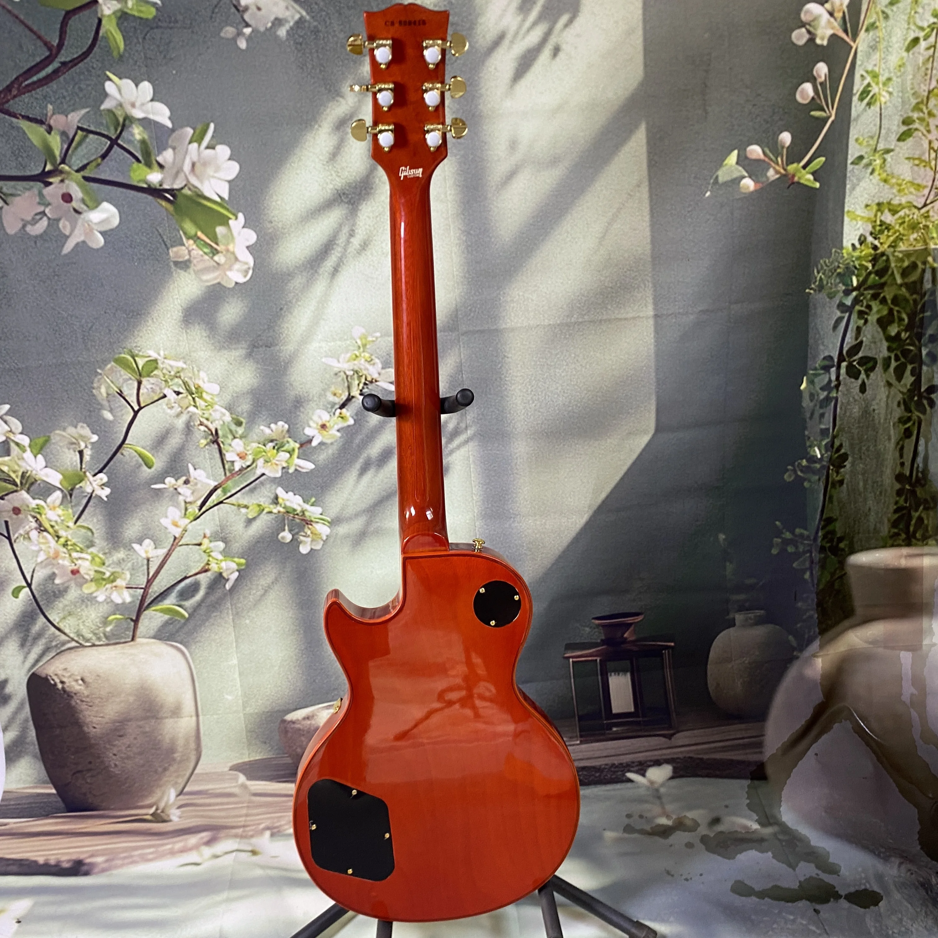 LP6 String Electric Guitar HH Pickup Gold Hardware Flame Maple Top Mahogany Body Rosewood Fingerboard guitar accessories