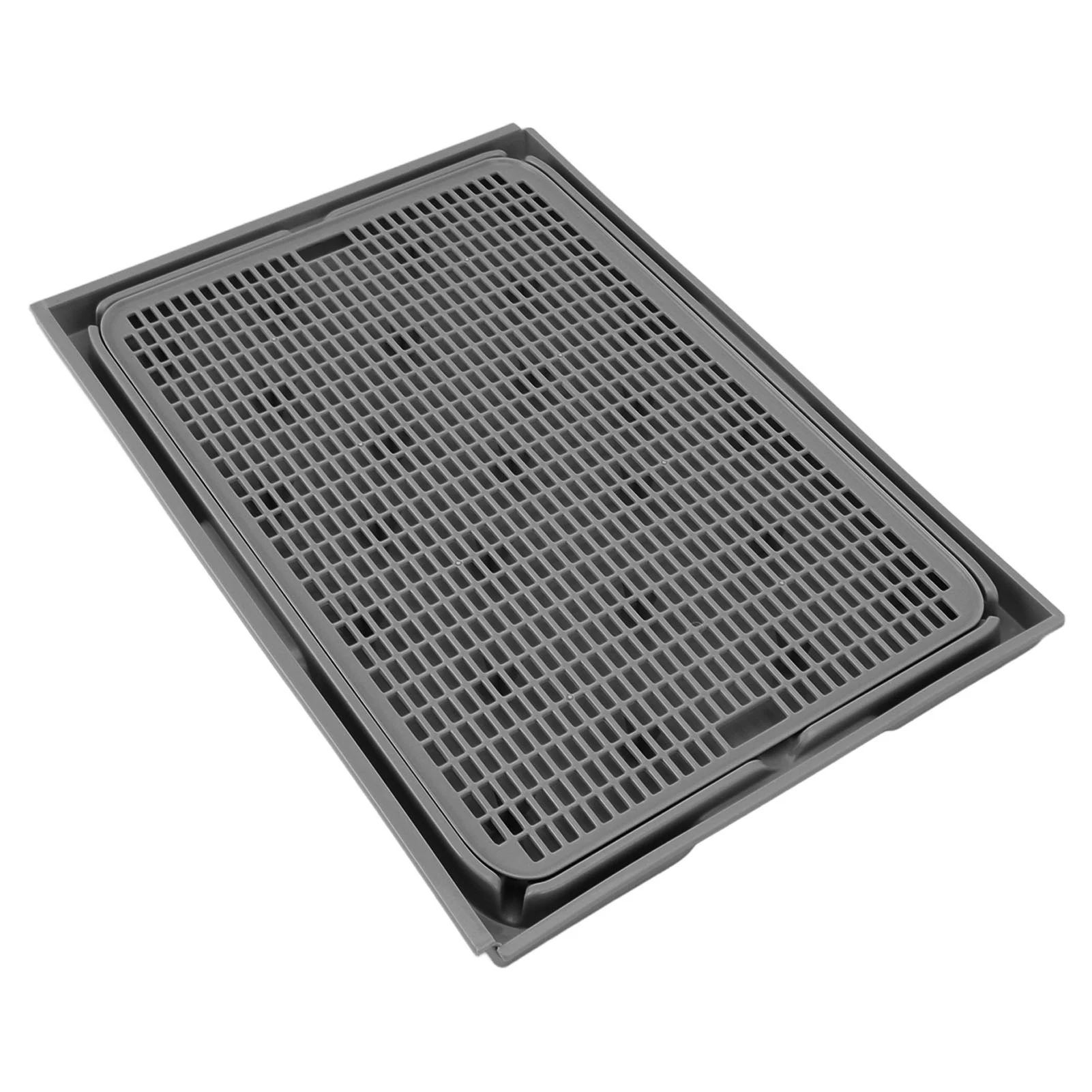 TOPINCN double layer cat litter mat with anti-slip bottom and washable litter trapping design for cats