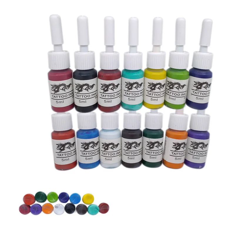 5ml Tattoo Ink Set Pigment Kits Beauty Makeup Paints Bottles Tools Body Art Accessory