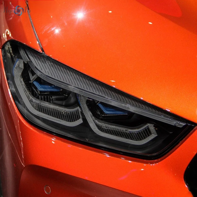 

2 шт., защитная пленка для автомобильных фар, дымчатый черный оттенок, виниловая прозрачная наклейка из ТПУ для BMW 8 серии G14 G15 G16 M8 2019-подходит