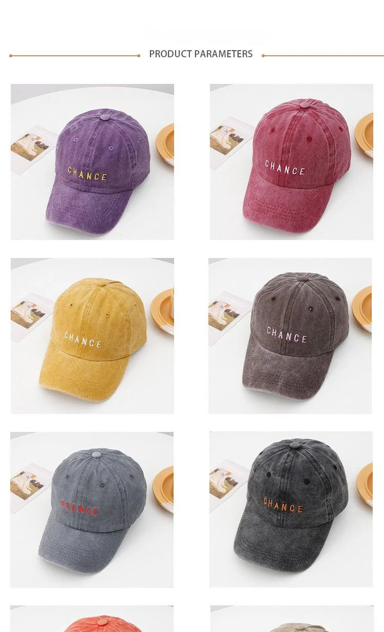 Chapeau délavé neuf et usé pour enfants, style de baseball rétro avec lettres de rue brodées, couples masculins et féminins, pare-soleil et crème solaire, chapeau en langue de canard_voghion.com