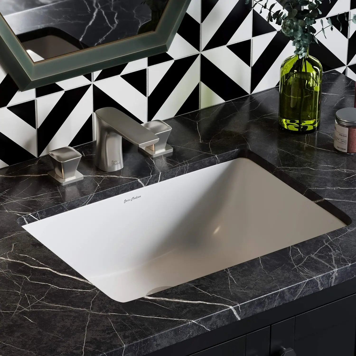 Plaisir 21 Rectangular Under-Mount Bathroom Sink 6
