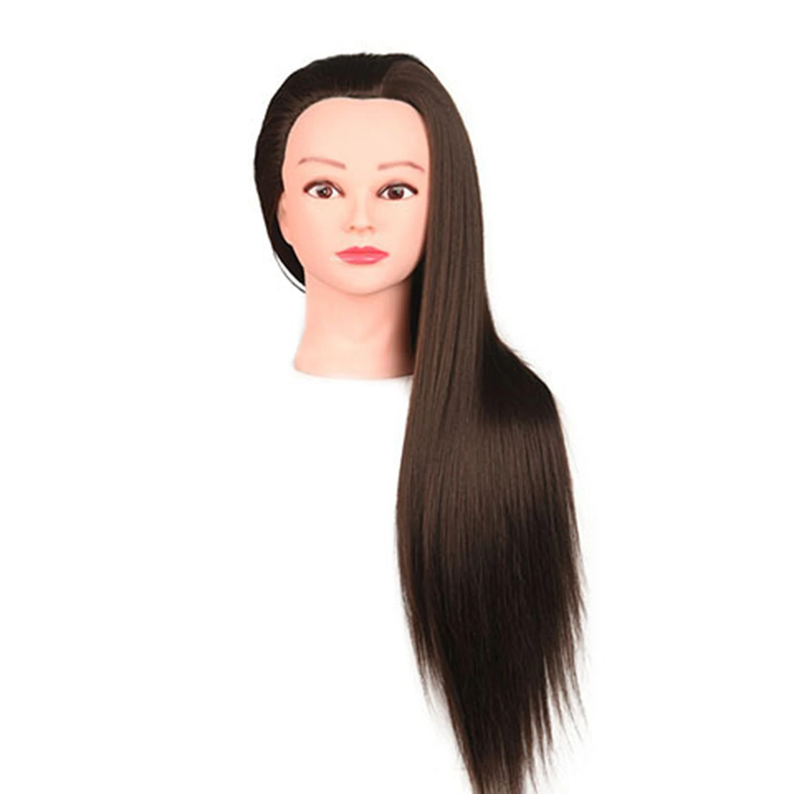 

With Makeup Mannequin Head Long Makeup Training Head Synthetic Hair Head for Practice Hair Styling
