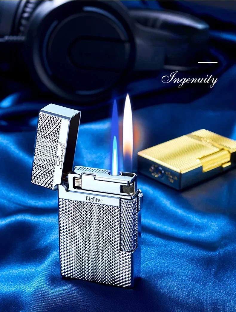 Description Picture 5 of itemMetal Windproof Torch Gas Lighter Double Flame Butane Lighter Smoking Accessory Gadgets for Men Gift Cigarette Lighter