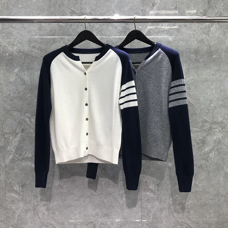

Women's Sweaters 2023 Autumn Winter Color Patchwork Single Breasted Cardigan Casual Trendy Knitted Warm Sweaters for Women