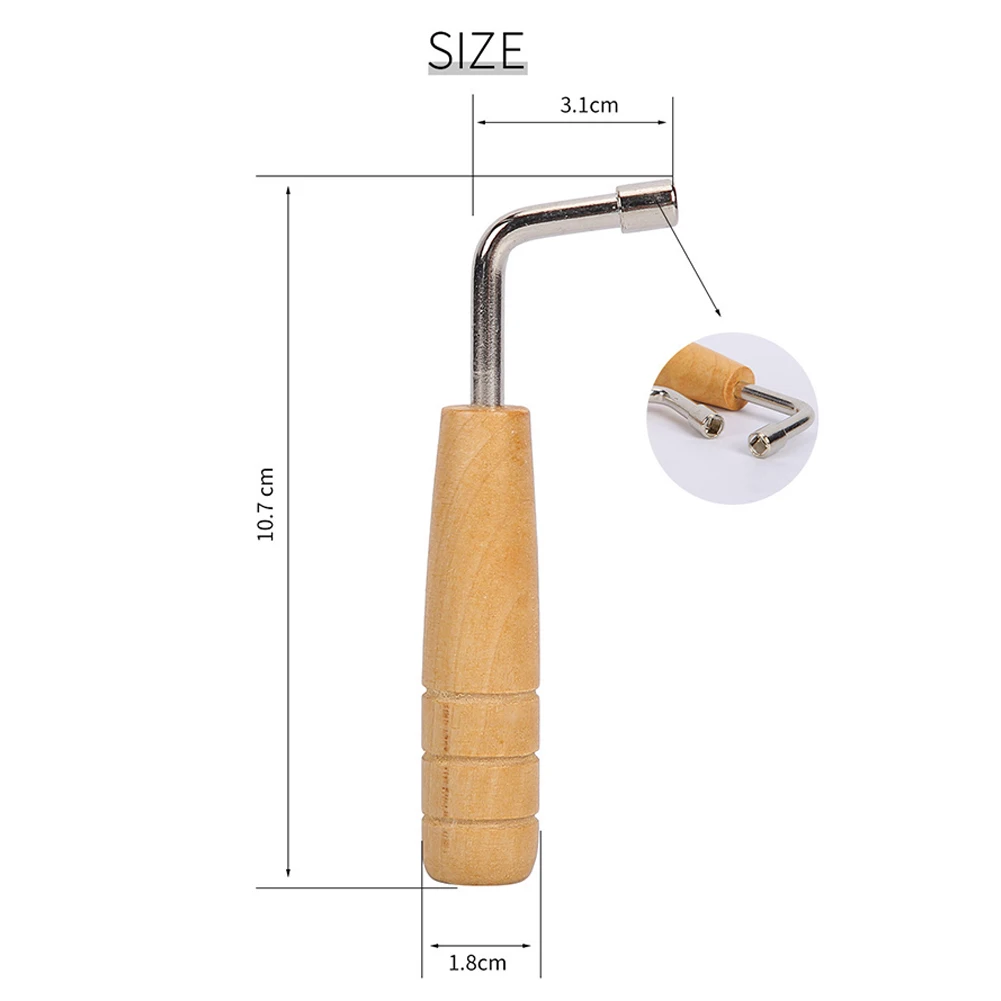 Musical Instruments Accessories Lyre Harp Tuning Wrench Tuner Lever Wooden Handle L-shape Square
