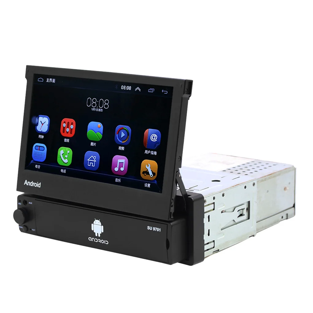 

Замена для Android 8,1 Single Din автомобильный 7-дюймовый HD сенсорный экран MP5 GPS навигация WiFi Mirror Link