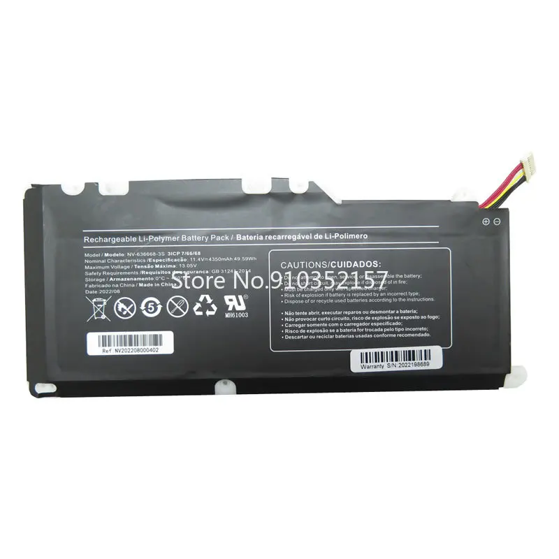 Bateria para laptop para 10pin estiloso 10pin 7 linhas-novo