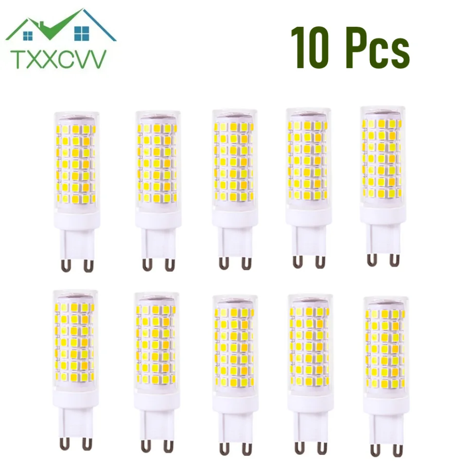 10 Pcs Brightest G9 LED Lamp AC220V 3W 5W 7W Ceramic SMD2835 LED Bulb Warm/Cool White Spotlight replace Halogen light wholesale