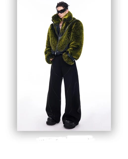 Thick Patchwork Faux Fur Coat 16