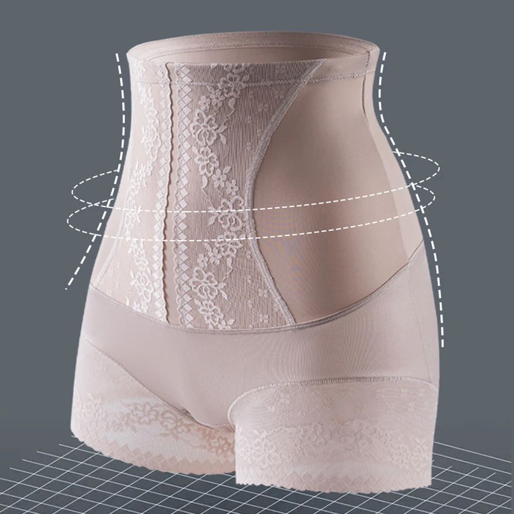 High Waist Tummy Control Shapewear Panties Women Seamless Body Shaper Underwear with Lace