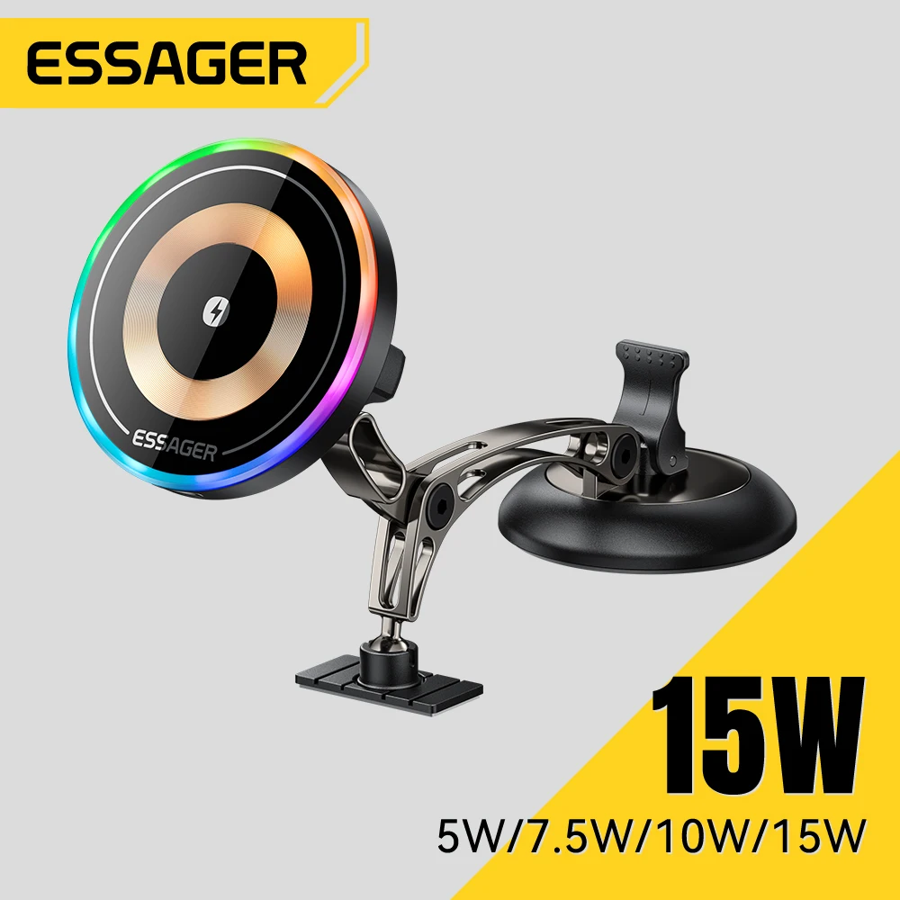 Essager15WMagneticWirelessChargerCarPhoneHolder360°RotationStandCarMountforiPhone171615ProMaxSamsungXiaomi-AliExpress202192403