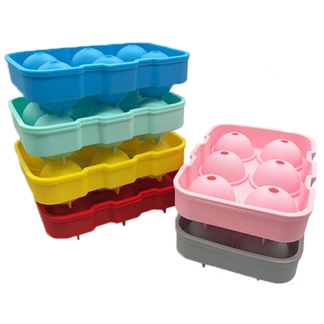 2/4/6Pack Silicone Ice Cube Tray with Lid Square Flexible Ice