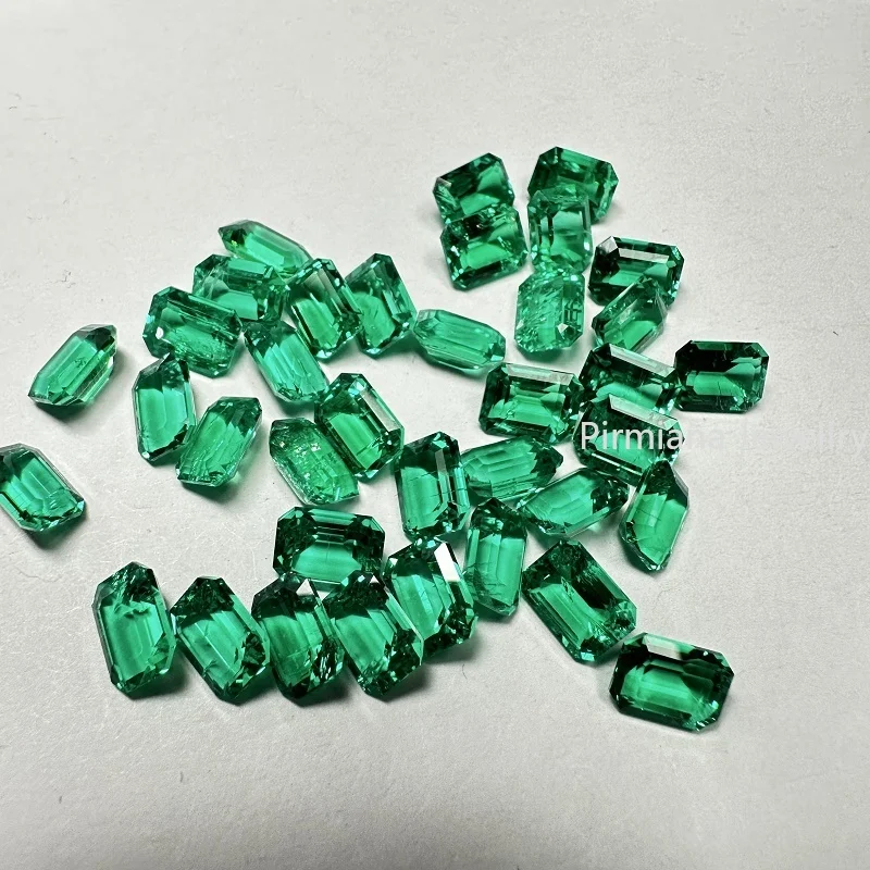 Pirmiana Wholesale Price  Lab Grown Emerald Emerald Cut Columbia Color  Loose Stone for Jewelry Making