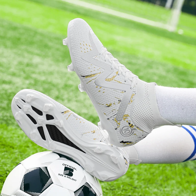 Men's Soccer Shoes football shoes Large Size Ultralight Non-Slip AG/TF Soccer Cleats Ankle Boots Unisex
