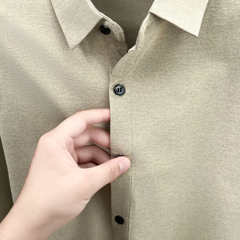 High-End Man Long-Sleeved Shirt Lapel Single-Breasted Bear Embroidery Spring New Shirt Fashion Versatile Leisure Men's Clothing